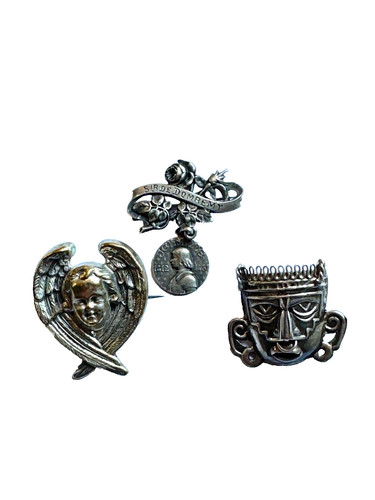 Ancien lot broche - de, ange