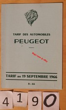 PEUGEOT GAMME 204 404 + VU 204 403 J7 + AMBULANCE Prix Tarifs Fr 9/1966 6 pages
