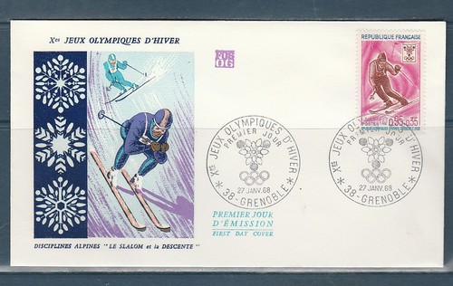Enveloppe 1er jour slalom - 1er,