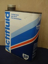BIDON ANCIEN HUILE  GARAGE  " ANTIGEL  BP  ACTIFLUID  "  ANNÉES   60  70