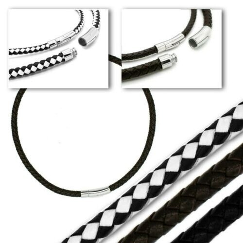 Chic collier cuir acier - chic,
