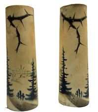 LOTI NANCY paire de VASES verre peint art-déco 1930