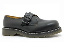 Solovair Nps Fabriqué En Angleterre 1 Boucle Embout en Acier Chaussure Noir