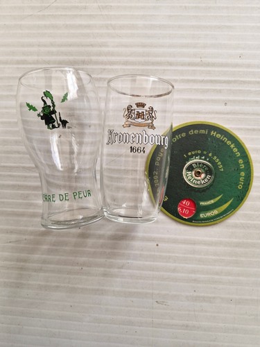 Lot verres bière et un - et,