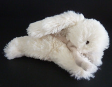 63. DOUDOU DOUDOU ET COMPAGNIE LAPIN BONBON BLANC BEIGE TAUPE 16cm ETAT NEUF*