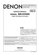 Service Manuel D'Instructions pour Denon DN-S3500