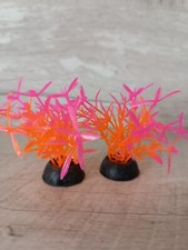 Lot de 2 Plante Plastique Bicolore 4/5 cm pour Aquarium Vivarium- Poisson (1557)