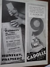 CADOLLE + HUNTLEY PALMERS + VEDETTE WESTMINSTER pub papier l'ILLUSTRATION 1927