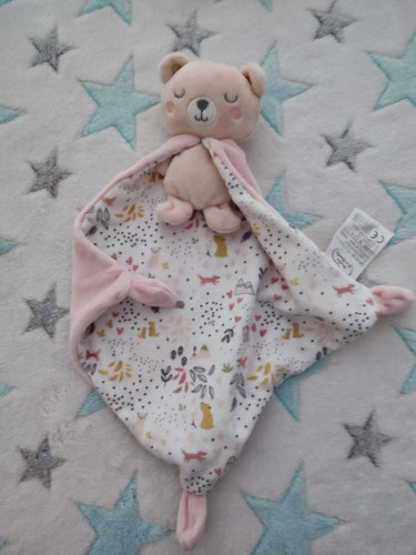Doudou plat ours - , rose