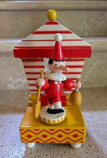 PINOCCHIO Boîte À Musique En Bois Des Années 60 Fonctionnelle - 13x22 Cm