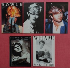 Georges MICHAEL / David BOWIE LOT 5 CARTES POSTALES CHANTEURS GROUPES POP ROCK