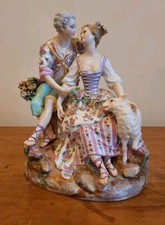 Figurine porcelaine MEISSEN SAXE groupe personnage céramique allemande Germany