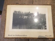 Lot De 2 Photos Chasse À Cour En Forêt De Chateauvillain Et Forêt Du Val 1933
