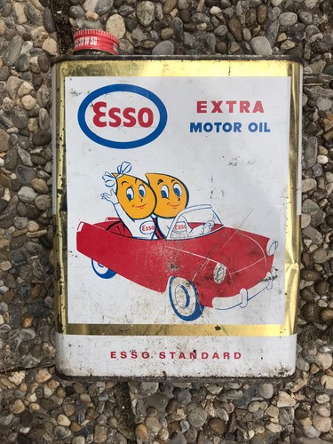 Bidon huile ancien esso - bidon,