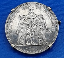 5 FRANCS HERCULE 1875   PIÈCE DE MONNAIE SUR BROCHE