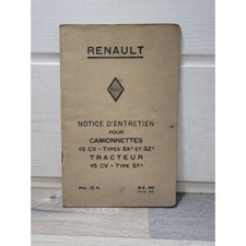 Renault Camionnette 15cv SX3 SZ3 / Tracteur SY3 -1931- Notice Entretien NE145