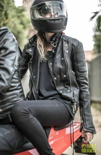 Veste moto cuir - de,