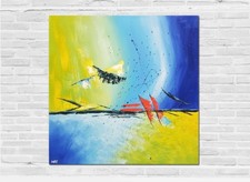 tableau peinture huile art contemporain décoration abstrait art toile +châssis