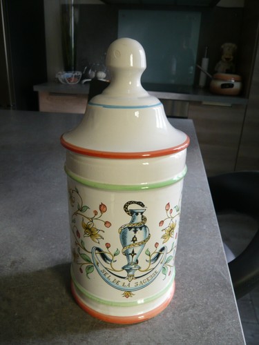 Ancien pot pharmacie sel - pharmacie, "