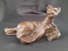 Henry ALBY (1929-2002). Le songe du félin. Bronze