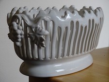 MALICORNE ANCIENNE CORBEILLE AJOUREE JULES MOREAU  lg 20 cm