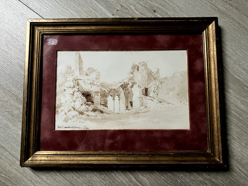 Ancien dessin xixéme - xixéme, ruine