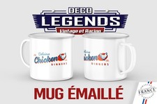 Mug émaillé chicken dinner, Tasse déco huile pub us thé café cadeau vintage