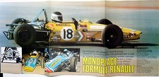 MONOPLACE FORMULE 1 RENAULT => POSTER 3 pages 1972 // FRENCH CLIPPING