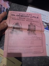 Feuillet Ancien Préssoir à Vendange Ch Demoisy à Beaune 