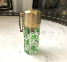 ancien vaporisateur à parfum de voyage Cristal doublé vert BACCARAT Flacon 9,5cm