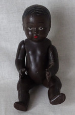 Ancien , joli petit poupon noir Convert , visage fin , 12 cm