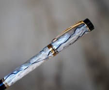 MAGNIFIQUE STYLO ROLLER PARKER DUOFOLD BLACK & PEARL - FINITION PL. OR 18 CARATS