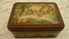 BOÎTE PUBLICITAIRE ANCIENNE MÉTAL SÉRIGRAPHIÉ BISCUITS MEUNIER TU DORS SIGN BOZZ