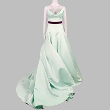 MONIQUE LHUILLIER Taille 6 Mint Violet Soirée sans Bretelle Robe