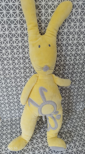 Doudou peluche lapin jaune