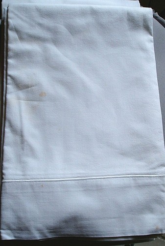 Drap ancien fin coton blanc - ,
