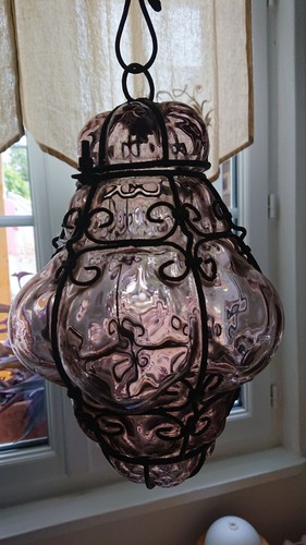 Suspension lanterne en verre - -,