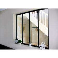 Verrière intérieure 4 carreaux 108 x 123,2 cm noir lisse Kit Atelier