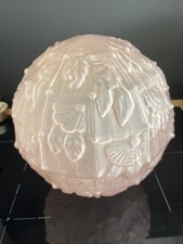 ANCIENNE TULIPE VASQUE OBUS VERRE MOULÉ DÉPOLI ART DÉCO ART NOUVEAU FLEURS