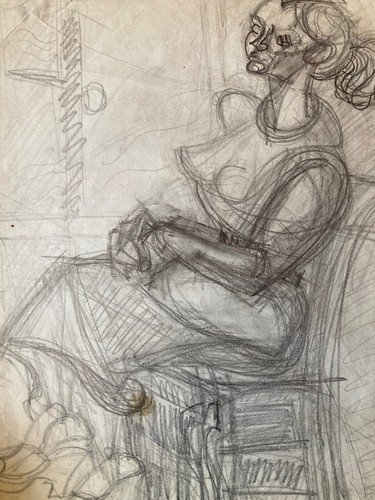 Dessin ancien cubiste - , mine