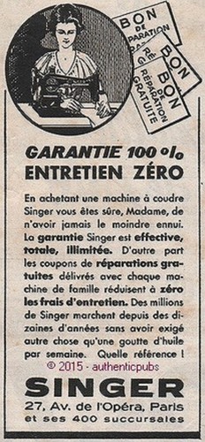 Publicite singer machine - publicite,
