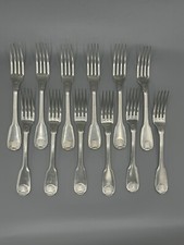 12 Fourchettes de table - Métal argenté CHRISTOFLE VENDÔME Coquille Argenterie