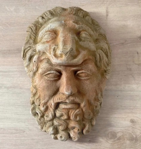 Masque tête sculptée en - sculptée,
