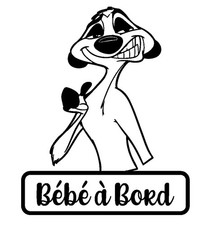 Sticker Bébé à Bord Timon Le roi lion – Autocollant Voiture Bébé Enfant Sécurité