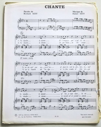 Partition vintage sheet music