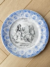 Assiette Parlante en faience Proverbes Les ours se suivent Saint Amand