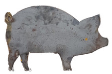 cochon plaque métal