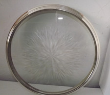 dessous de plat Art Déco ,cristal,metal argenté