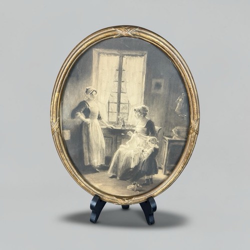 Ancien tableau ovale photo