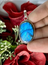 Pendentif En Argent Sterling 925 Fait Main En Labradorite